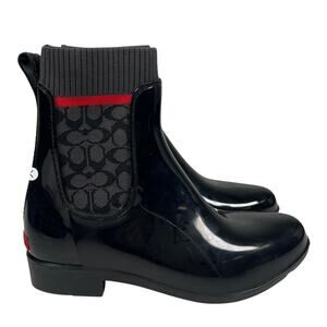 COACH RAIN BOOTS IN BLACK SIZE 10 NEW IN BOX